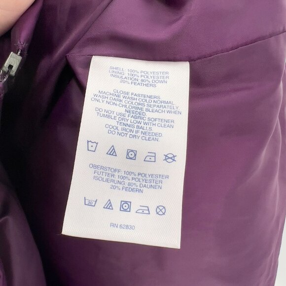 Lands' End Women's Purple Puffer Vest Size L/T 14-16 Down Zipper Closure - Picture 5 of 5